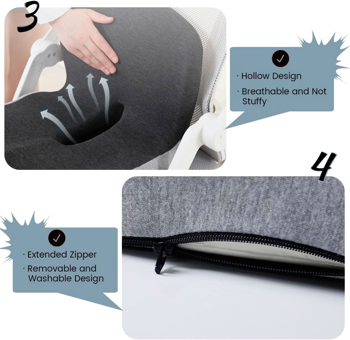 Davy | Ergonomic Seat Cushion with Lumbar Support