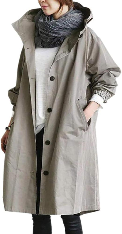 Versatile Hooded Trench Coat