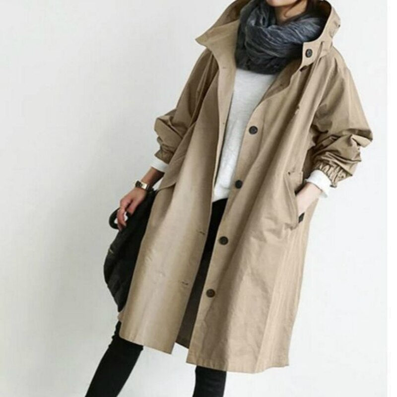 Versatile Hooded Trench Coat