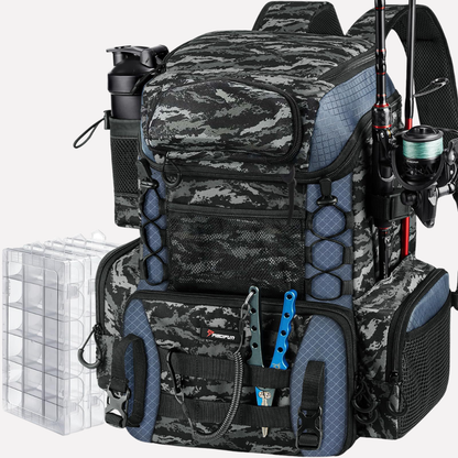 Davy | Fishing Tackle Backpack with Rod Holders
