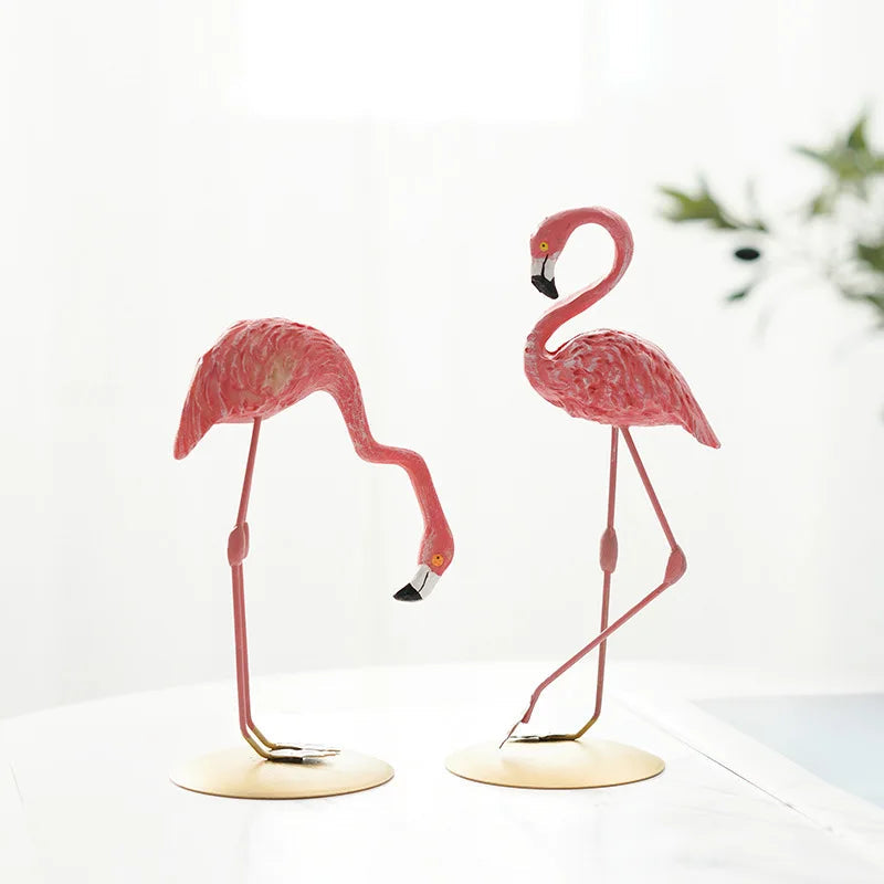 Davy | Resin Flamingo Sculpture - Modern Home Accent