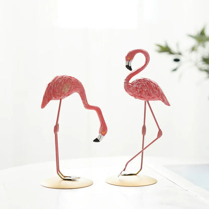 Davy | Resin Flamingo Sculpture - Modern Home Accent
