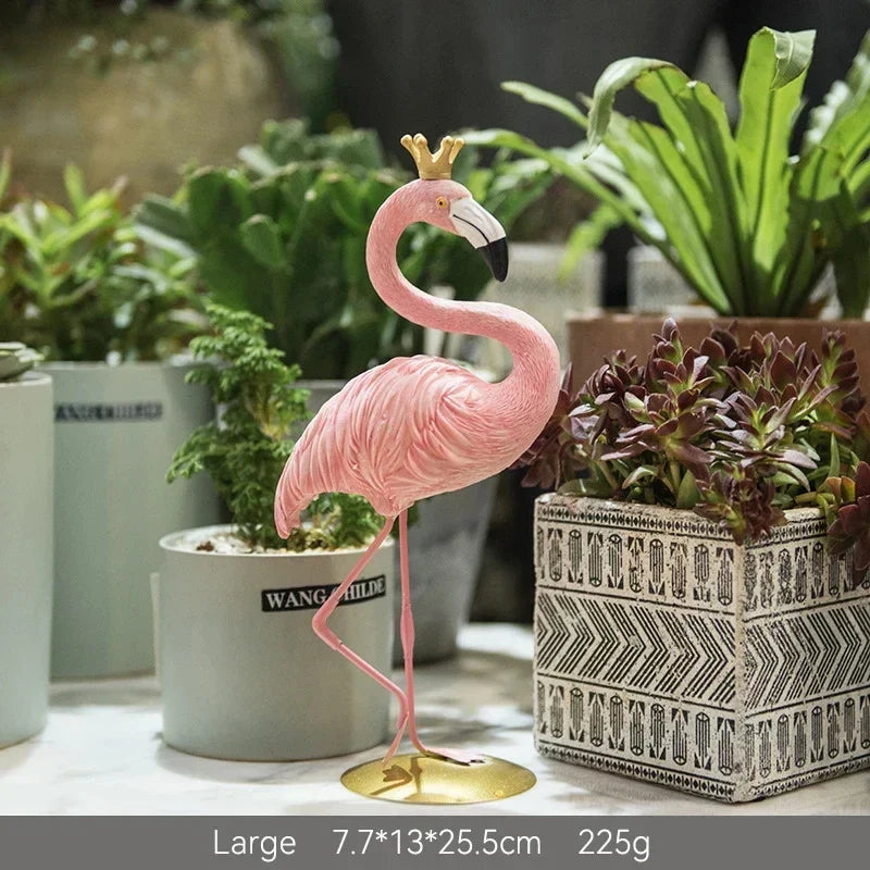 Davy | Resin Flamingo Sculpture - Modern Home Accent