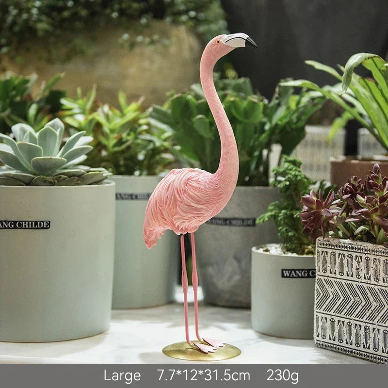 Davy | Resin Flamingo Sculpture - Modern Home Accent