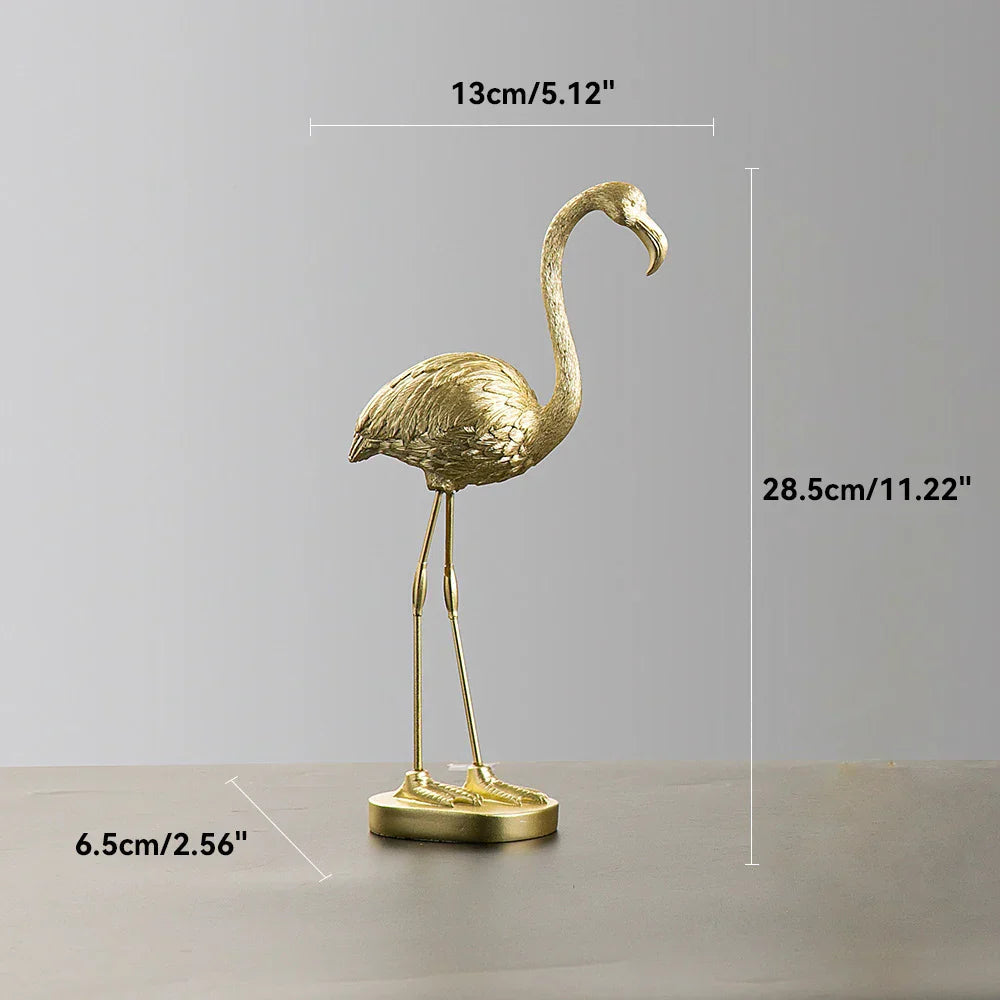 Davy | Resin Flamingo Sculpture - Modern Home Accent