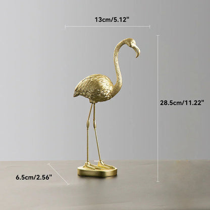 Davy | Resin Flamingo Sculpture - Modern Home Accent