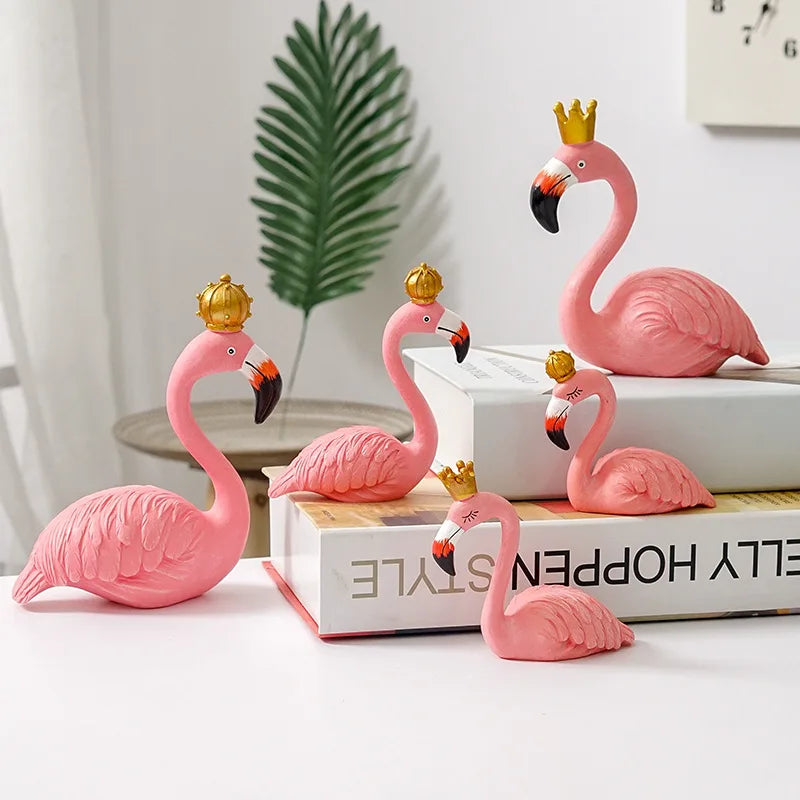 Davy | Resin Flamingo Sculpture - Modern Home Accent