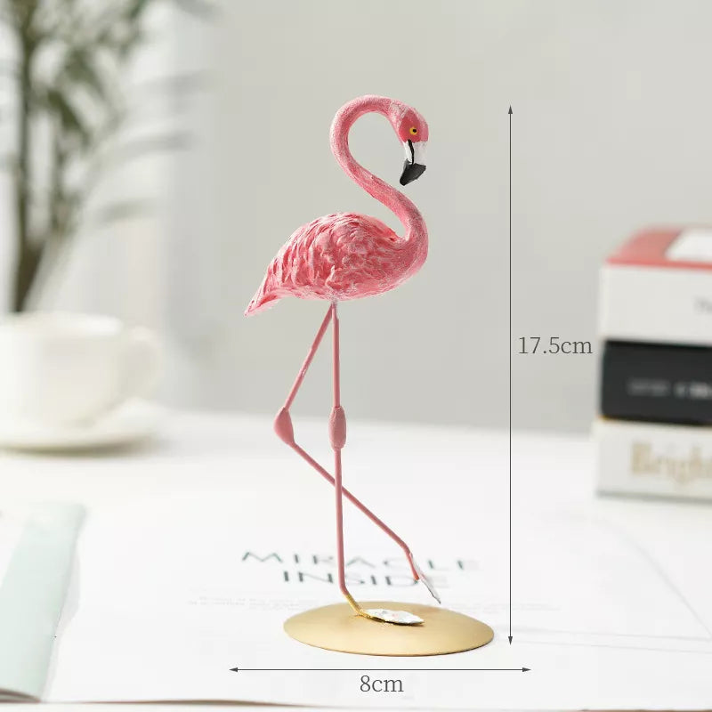 Davy | Resin Flamingo Sculpture - Modern Home Accent