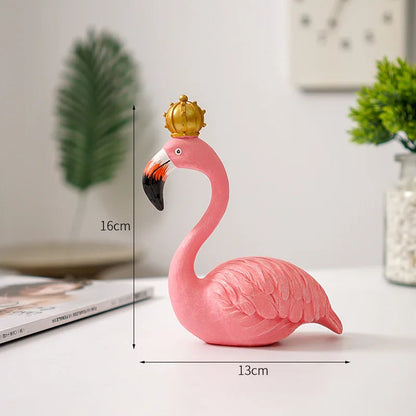 Davy | Resin Flamingo Sculpture - Modern Home Accent