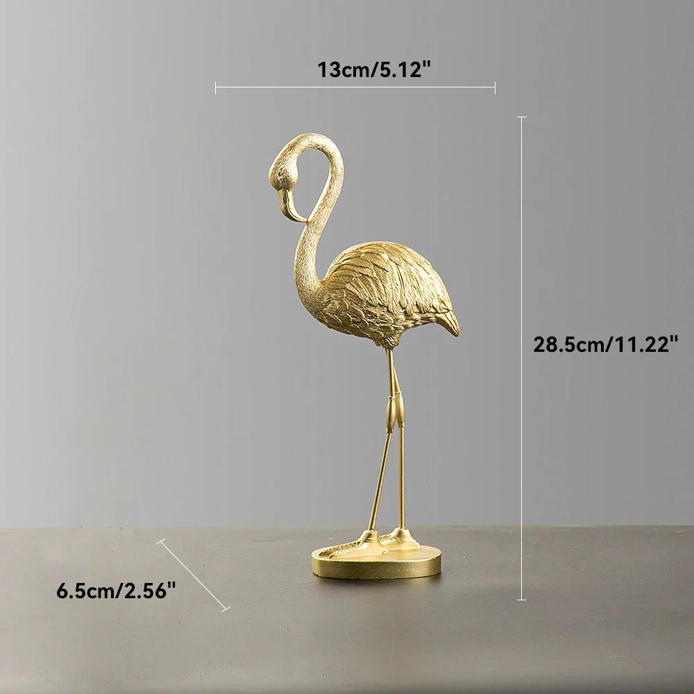 Davy | Resin Flamingo Sculpture - Modern Home Accent