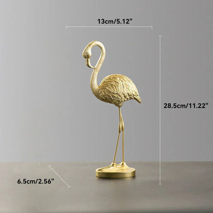 Davy | Resin Flamingo Sculpture - Modern Home Accent