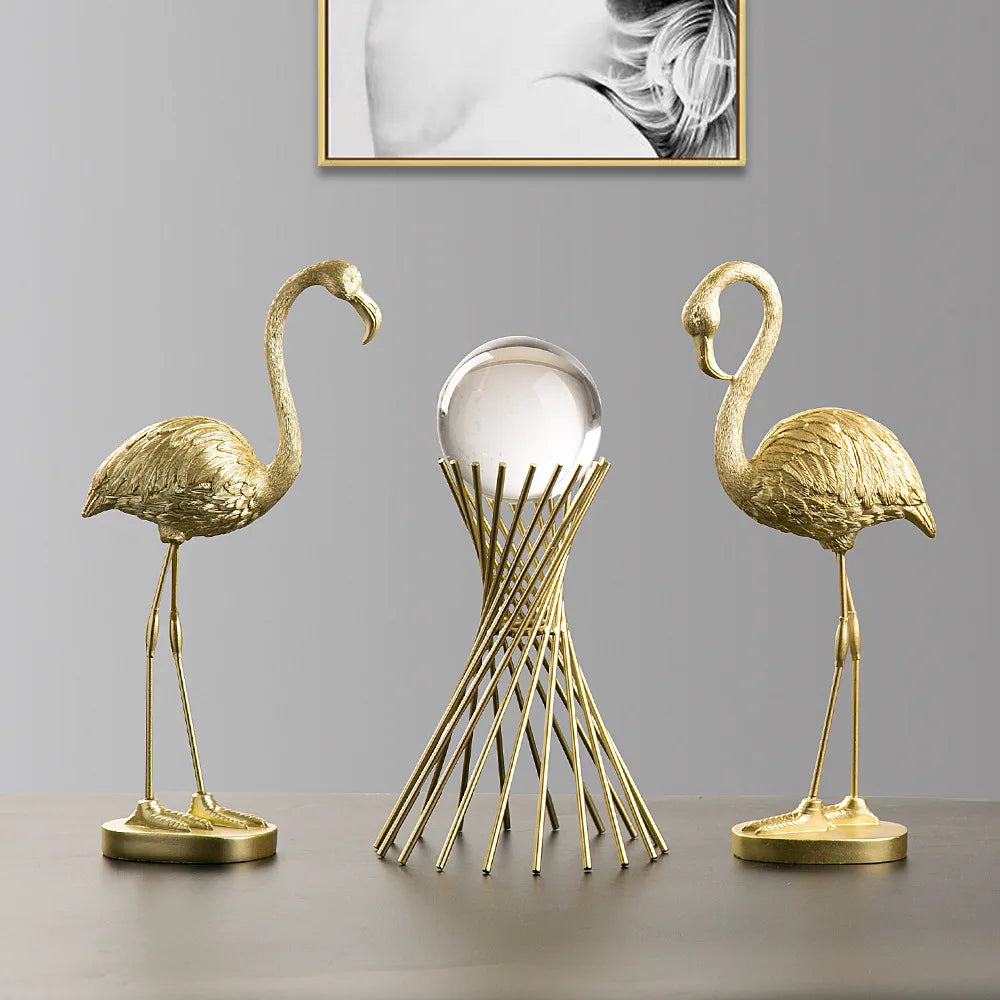 Davy | Resin Flamingo Sculpture - Modern Home Accent