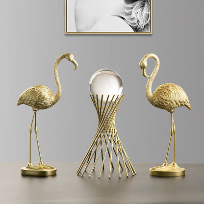 Davy | Resin Flamingo Sculpture - Modern Home Accent