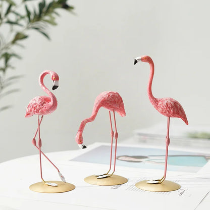 Davy | Resin Flamingo Sculpture - Modern Home Accent
