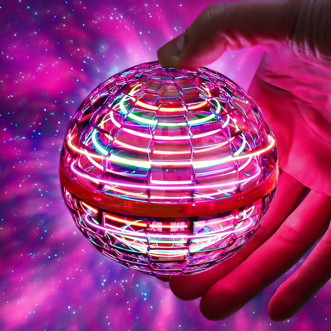 Davy | Flying Orb Ball | Aerodynamic 360° Flying Device | Intelligent Gyroscopic Stabilization | Shock-Resistant Polypropylene Structure | USB Fast Charging | LED Effects