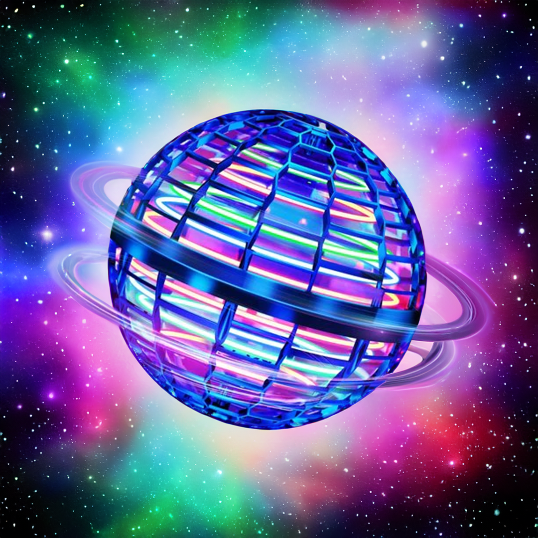 Davy | Flying Orb Ball | Aerodynamic 360° Flying Device | Intelligent Gyroscopic Stabilization | Shock-Resistant Polypropylene Structure | USB Fast Charging | LED Effects