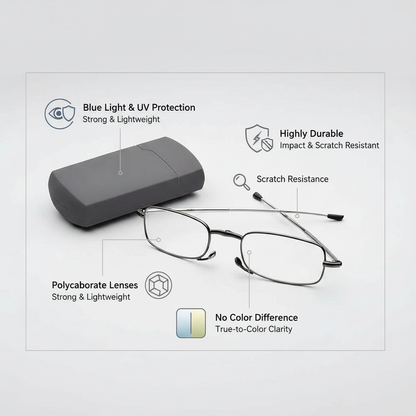 Davy | Folding Reading Glasses - Portable With Case