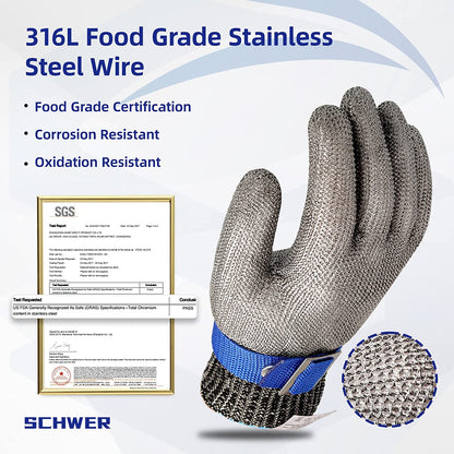 Davy | Food-Safe Cut-Resistant Stainless Steel Mesh Glove