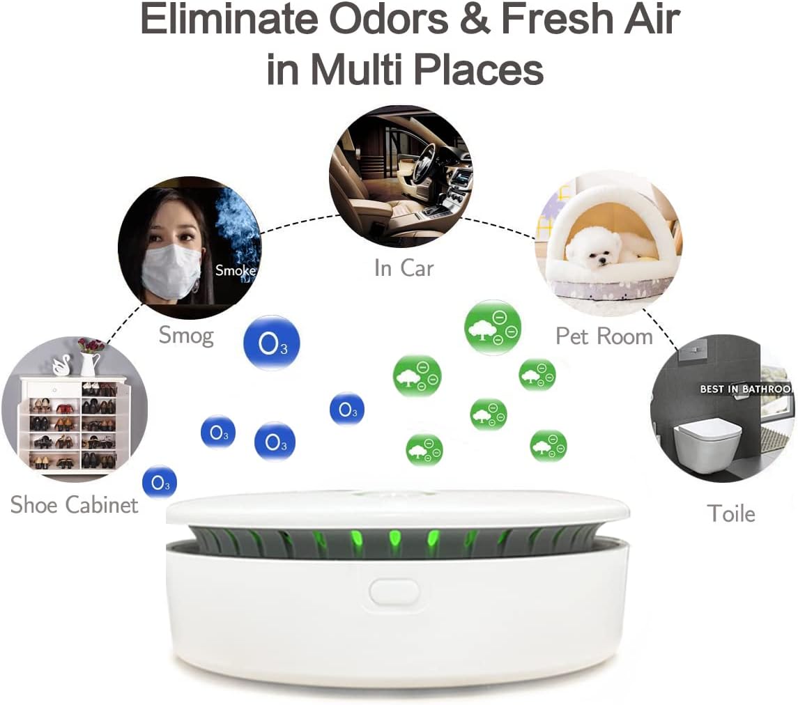 Davy | FreshAir Ozone Odor Eliminator – Portable Air Purifier for Smoke, Pet Odors & Household Smells