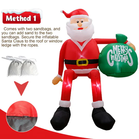 Davy | Giant 8FT LED Inflatable Climbing Santa | Premium, Waterproof Outdoor Christmas Decor