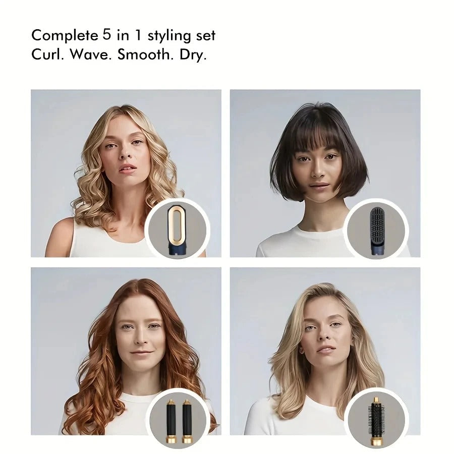 Davy | Glossify 5-in-1 Hair Styler | 1000W Hot Air Brush with Ionic Technology