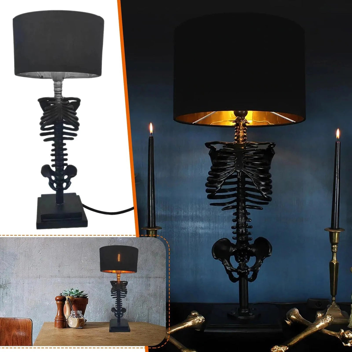 Davy | Gothic Skeleton Sculpture Lamp | Handmade Artistic Illumination