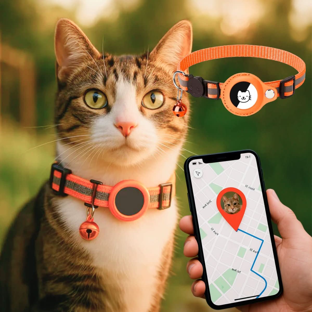 Davy | GPS Collar for Cats with Reflective Design