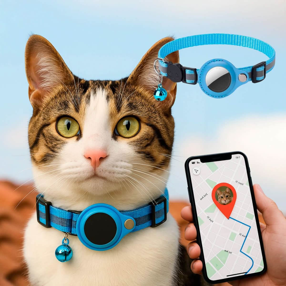 Davy | GPS Collar for Cats with Reflective Design