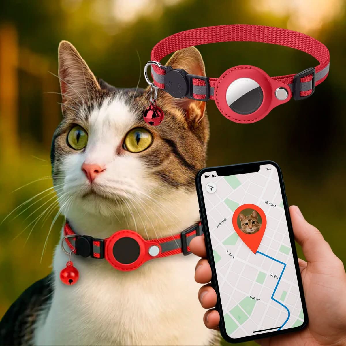 Davy | GPS Collar for Cats with Reflective Design