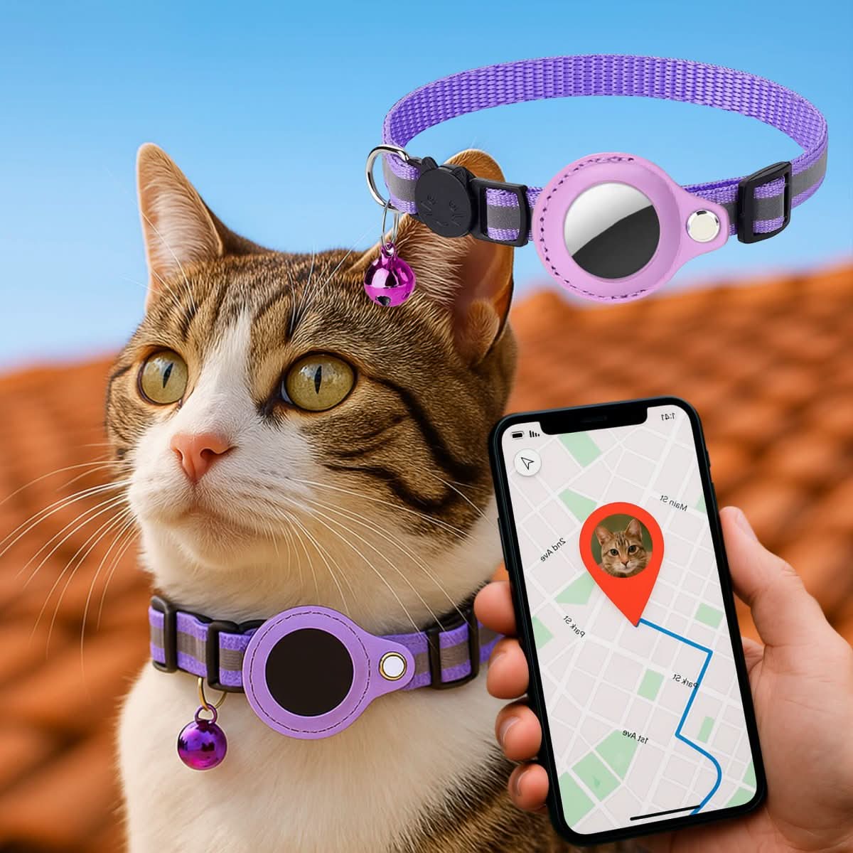 Davy | GPS Collar for Cats with Reflective Design
