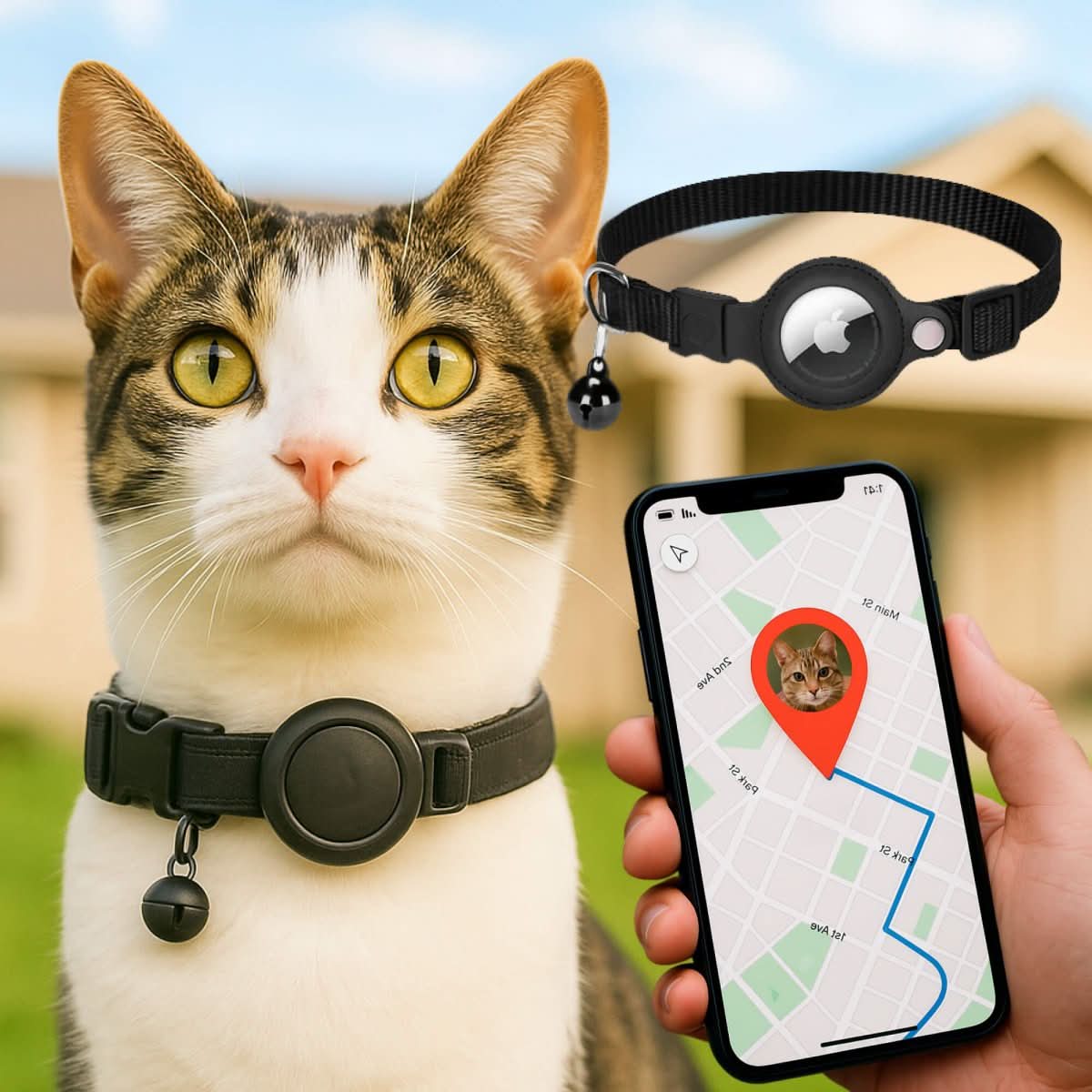 Davy | GPS Collar for Cats with Reflective Design