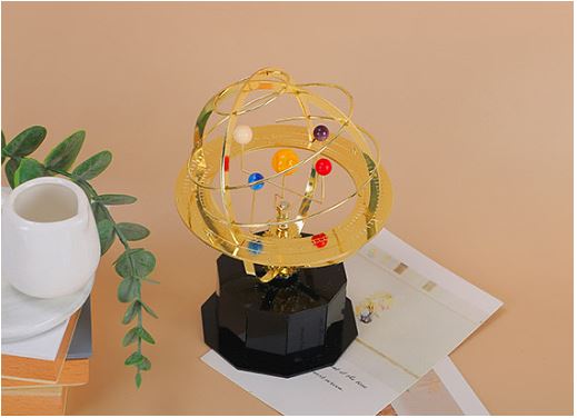 Davy | Grand Orrery Model Handcrafted Mechanical Brass Solar System Replica (5 Planets)