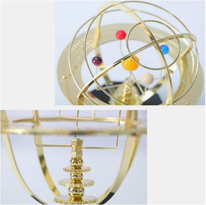 Davy | Grand Orrery Model Handcrafted Mechanical Brass Solar System Replica (5 Planets)