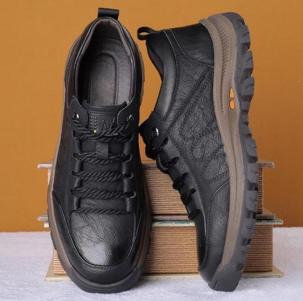 Davy | Men's Leather Comfort Shoes | Hand-Stitched | Orthopedic Support | Non-Slip