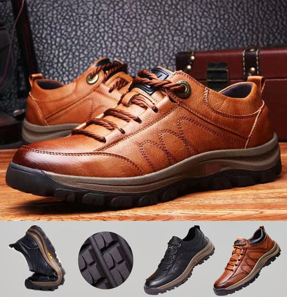 Davy | Men's Leather Comfort Shoes | Hand-Stitched | Orthopedic Support | Non-Slip