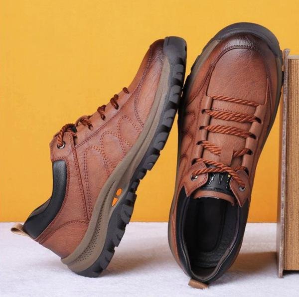 Davy | Men's Leather Comfort Shoes | Hand-Stitched | Orthopedic Support | Non-Slip