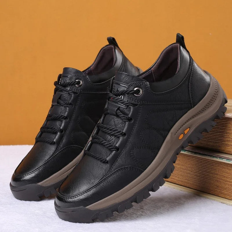Davy | Men's Leather Comfort Shoes | Hand-Stitched | Orthopedic Support | Non-Slip
