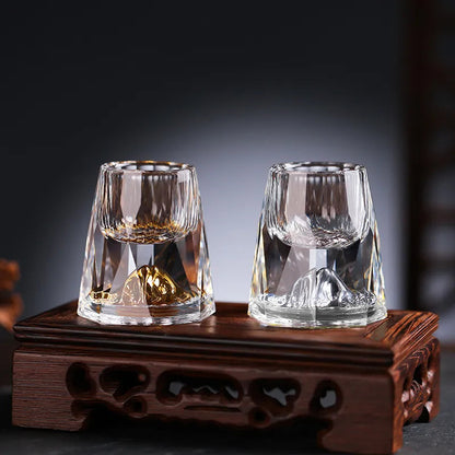 Davy | Handmade Crystal Glasses with Gold Flakes – 2-Pack for Whisky