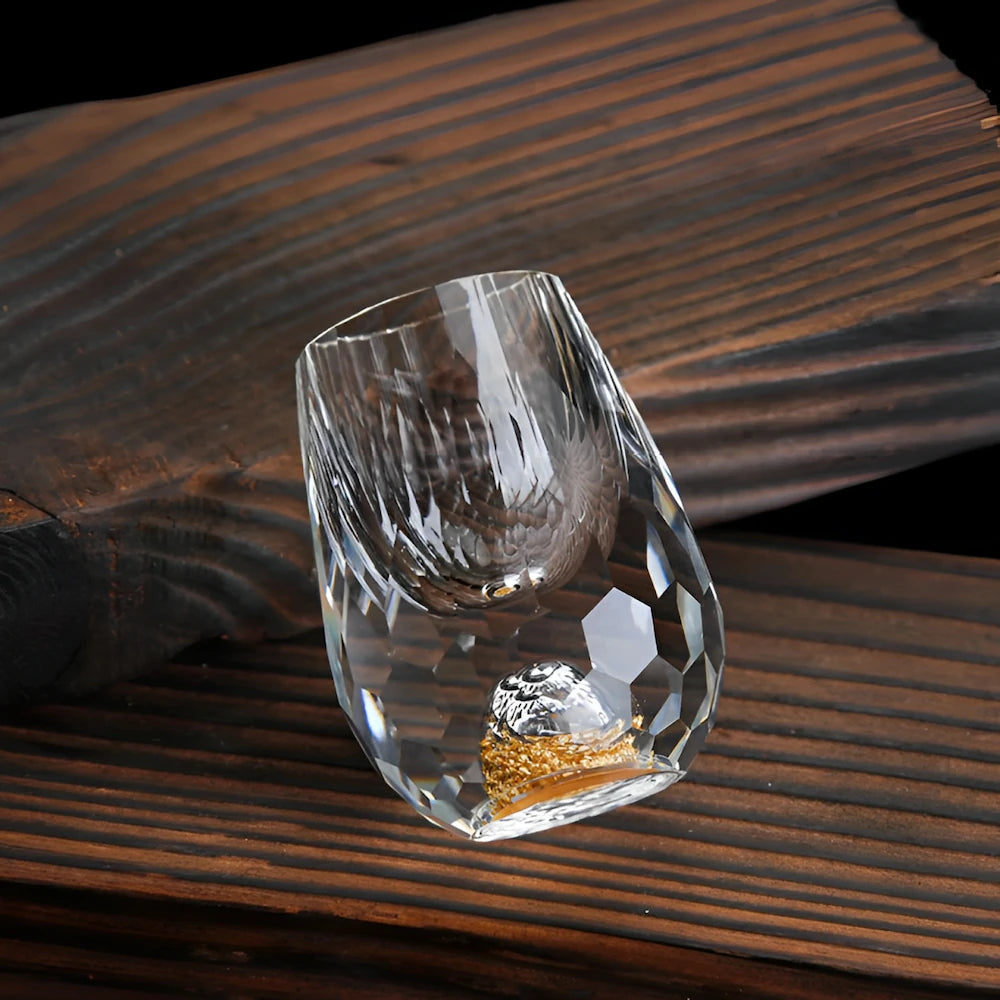 Davy | Handmade Crystal Glasses with Gold Flakes – 2-Pack for Whisky