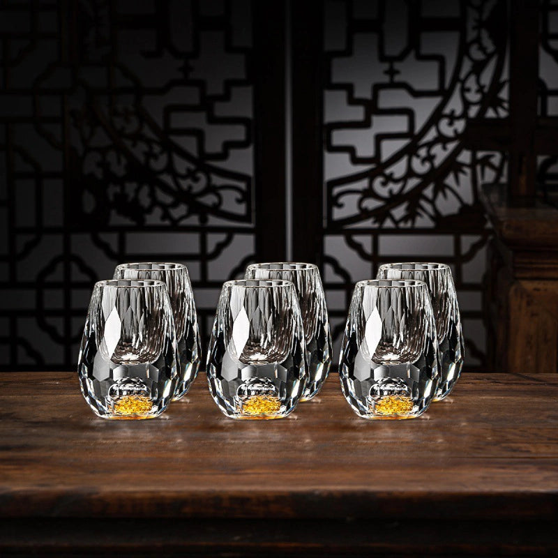 Davy | Handmade Crystal Glasses with Gold Flakes – 2-Pack for Whisky