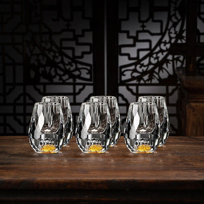 Davy | Handmade Crystal Glasses with Gold Flakes – 2-Pack for Whisky