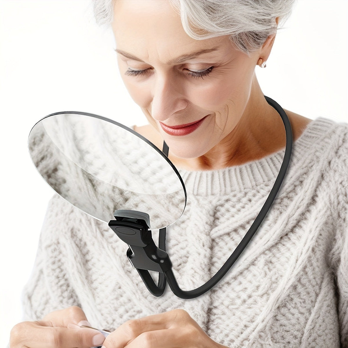 Davy | Hands-Free Magnifying Glass with Neck Strap - 5X Magnification for Reading