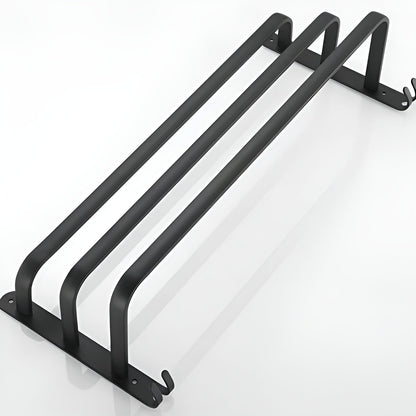 Davy | HangEase 3-Tier Towel Holder – Black Wall-Mounted Aluminum Rack Without Drilling