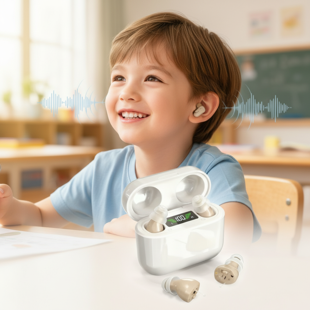 Davy | HearPro ITC Hearing Aids | Rechargeable | Noise Cancelling | Discreet In-Ear | 20hr Use | Charging Case