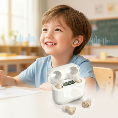 Davy | HearPro ITC Hearing Aids | Rechargeable | Noise Cancelling | Discreet In-Ear | 20hr Use | Charging Case