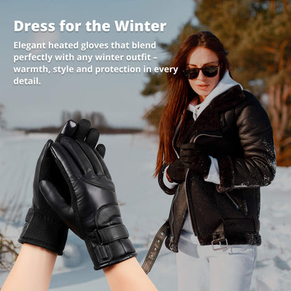 Davy | Heated Gloves for Women UK – Ladies Thermal Waterproof Winter Gloves with Touch Screen & USB Rechargeable Warm Design