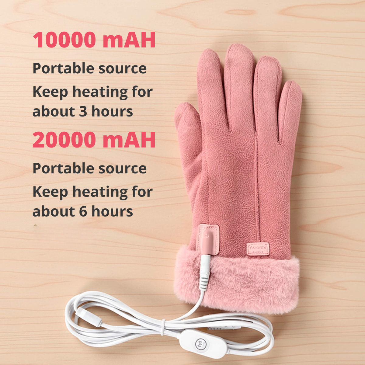 Davy | Heated Gloves for Women UK – Ladies Thermal Waterproof Winter Gloves with Touch Screen & USB Rechargeable Warm Design