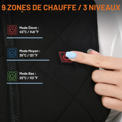 Davy | Heated vest for women with dual control and 9 heating zones – comfort and warmth for every season