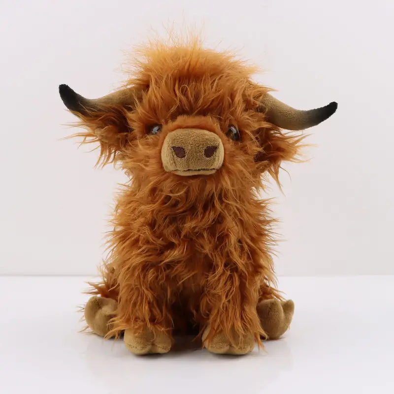 Davy | Highland Cuddle Cow | Soft and Cozy Plush Toy | Brown/White