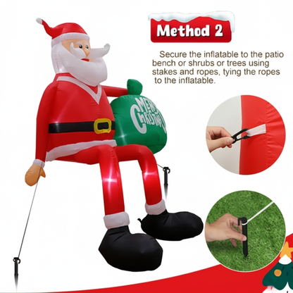 Davy | Inflatable LED Climbing Santa Claus | 2.4 m Tall | Outdoor